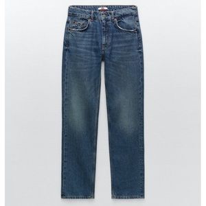 Zara Mid Rise Straight Leg Jean